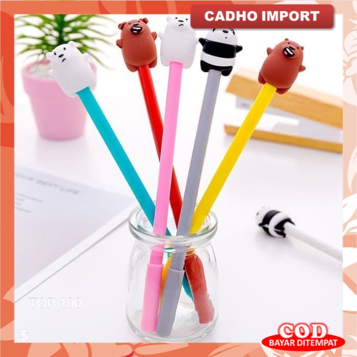 

BOLPEN PULPEN PEN GEL LUCU KARAKTER HEWAN BEAR PANDA BERUANG LUCU IMUT
