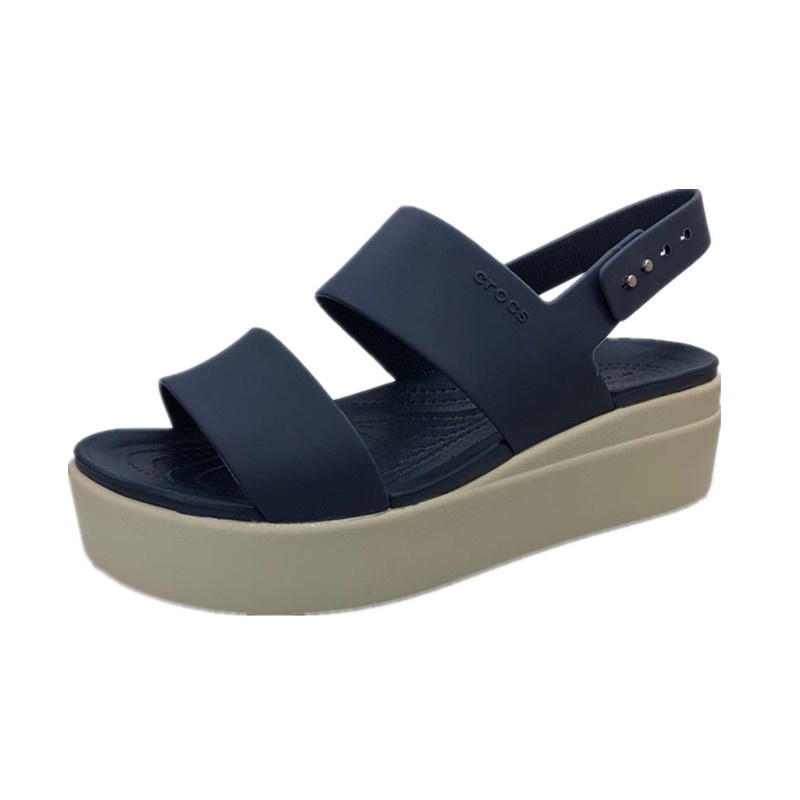 Sandal Wanita / Crocs Brooklyn Low Wedges Tali / Crocs BrookLyn / Sandal wedges