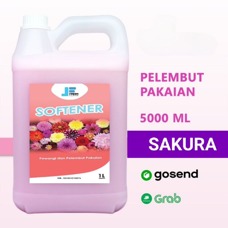 	 SAKURA Pewangi Pelembut Pakaian (SOFTENER) Netto 5 Liter Pewangi Loundry	