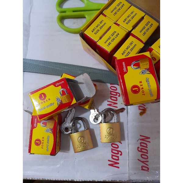 GEMBOK KUNING 20 MM DUS gembok kecil kunci laci lemari gembok tas gembok koper