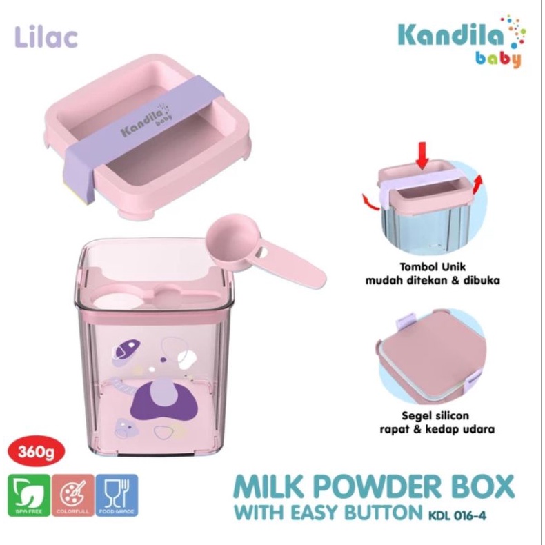 Kandila Baby Milk Container Powder Box 360gr KDL016-4 KDL016-5 KDL016-6 KDL016-7- Wadah Tempat Susu Bubuk Formula Bayi