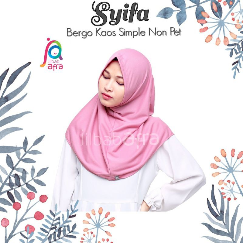 Syifa Bergo Syiria JilbabArfa non pet kaos warna dusty pink