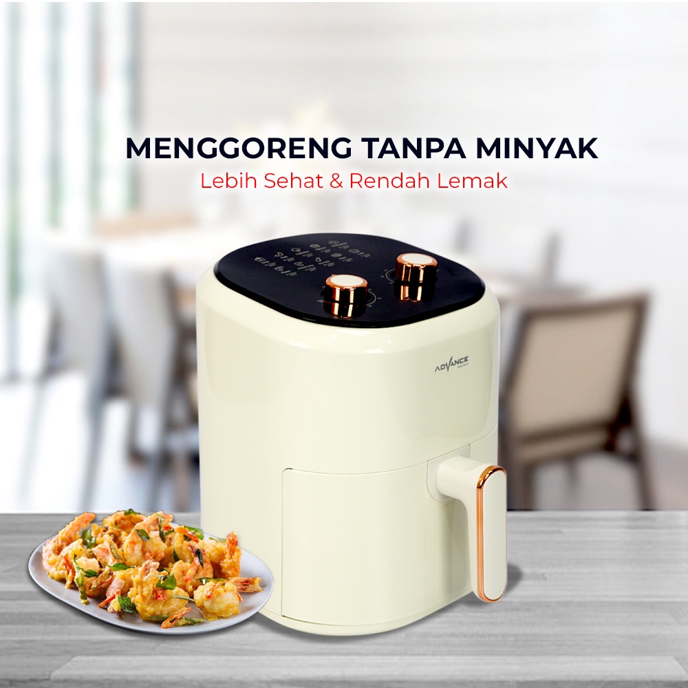 Advance Digitals READY STOK DigitalsElectric Air Fryer ADF-50A 600 Watt Hemat Listrik Low Watt| Garansi Resmi 1 Tahun