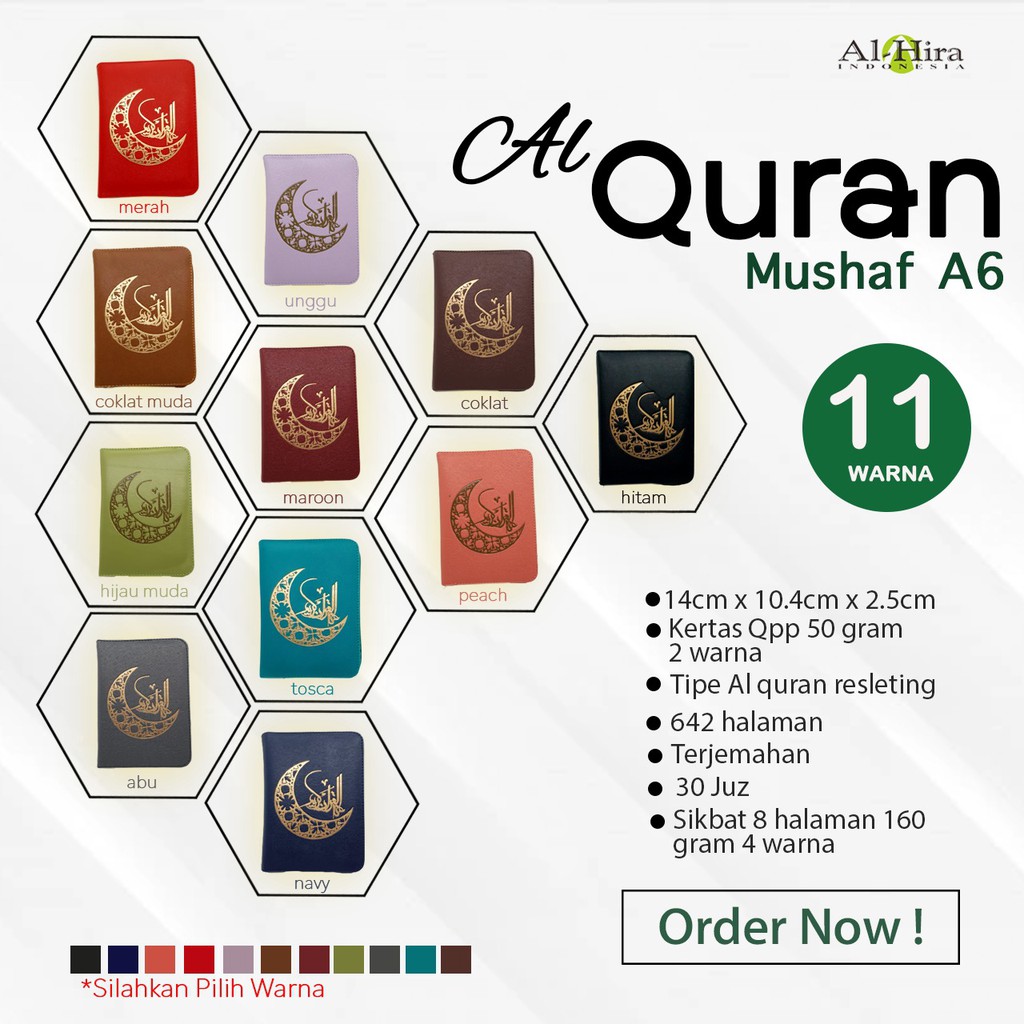 Promo Mushaf Alquran Al Mubarak Al-Quran Saku A6 Terjemahan Alquran Resleting A6/2W