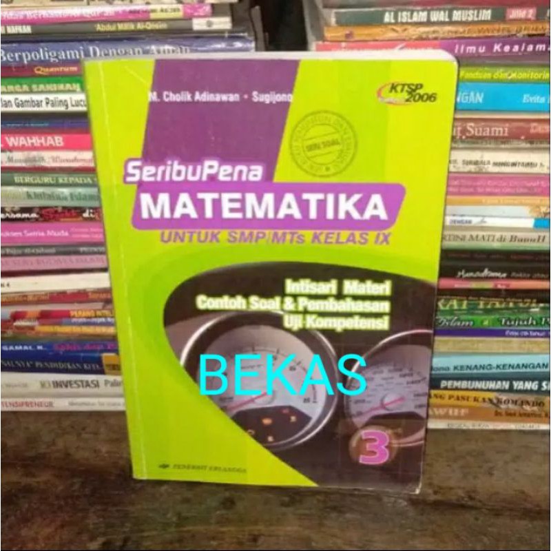 Buku Soal Seribu Pena Seribupena Matematika kelas 9 IX 3 III SMP MTS Penerbit Erlangga KTSP 2006 - M