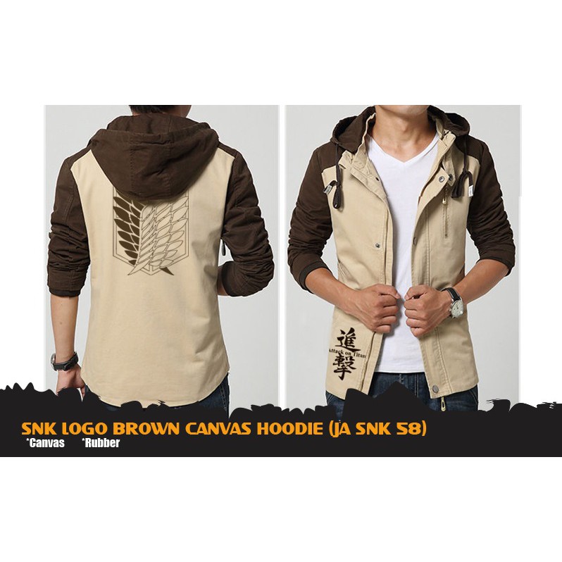 Jaket Anime -SNK CANVAS HOODIE - JA SNK 58