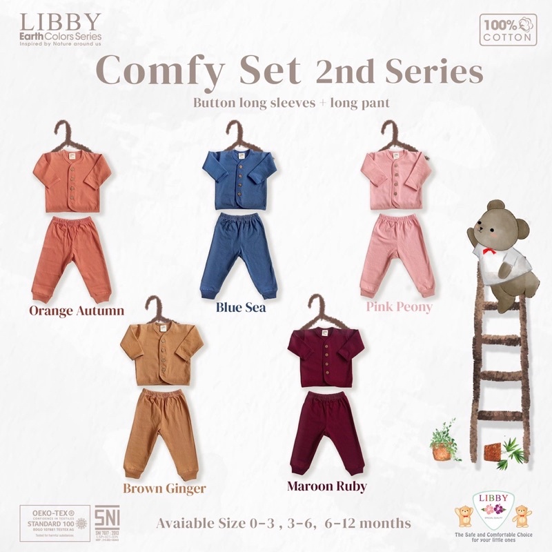 Castle - LIBBY EARTH COMFY SET 2nd SERIES KANCING DEPAN SETELAN SET PENDEK / SETELAN SET PANJANG - SHORT &amp; LONG