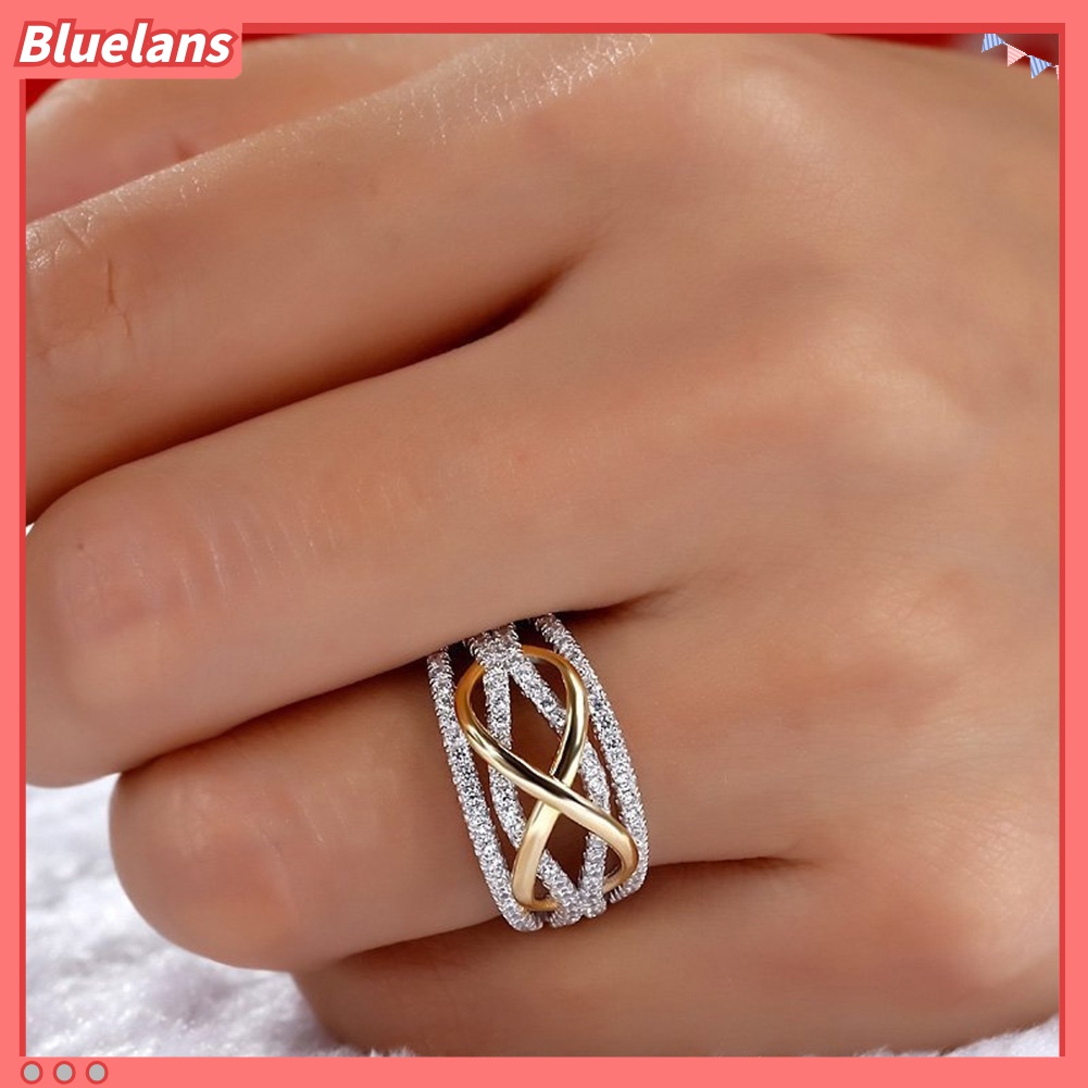 Cincin Berlian Imitasi Bentuk 8 Untuk Wanita