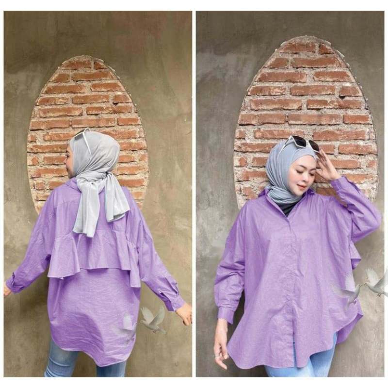 TUNIK BUSUI ALYA WARNA LILAC LAVENDER TUNIK TERBARU ATASAN HIJABERS MUSLIM TERBARU