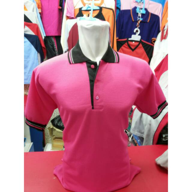 Polo Shirt Pendek Pink Fanta | Kaos Polos | Kaos Cowok | Kaos Cewek | UNISEX