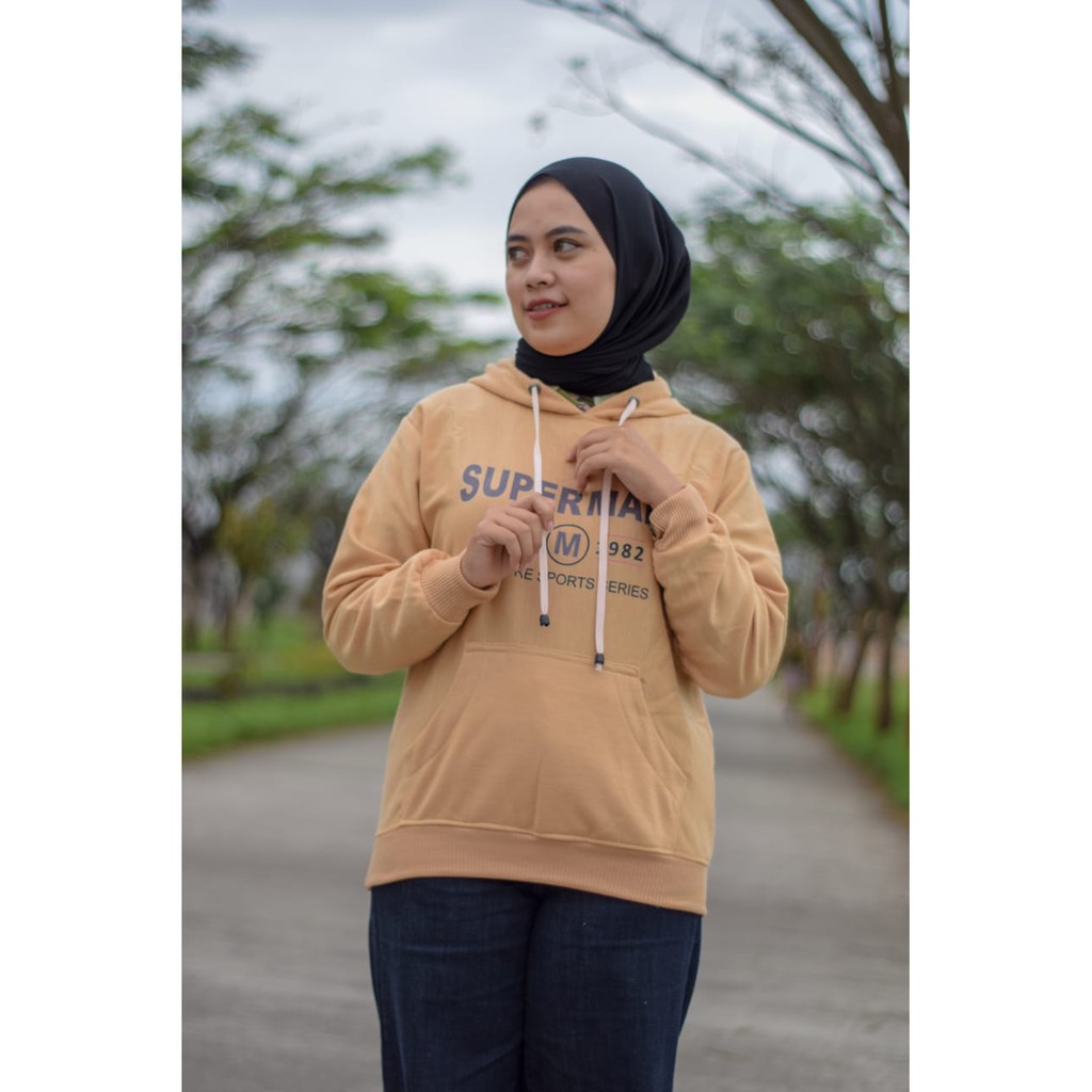 SWEATER WANITA SUPERMADE FLEECE TEBAL PREMIUM TERBARU,