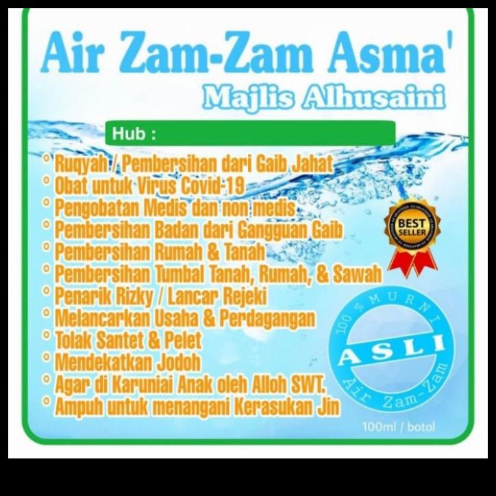 

DISKON TERBATAS !!! AIR ZAM ZAM ASMA' MAJELIS AL HUSAINI TERLARIS