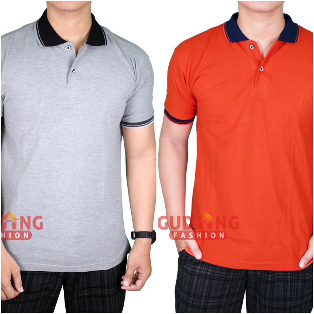 Kaos Kerah Polo Shirt Pria, Lengan Pendek Kombinasi, 100% Cotton Pique / Premium Quality (COMB)