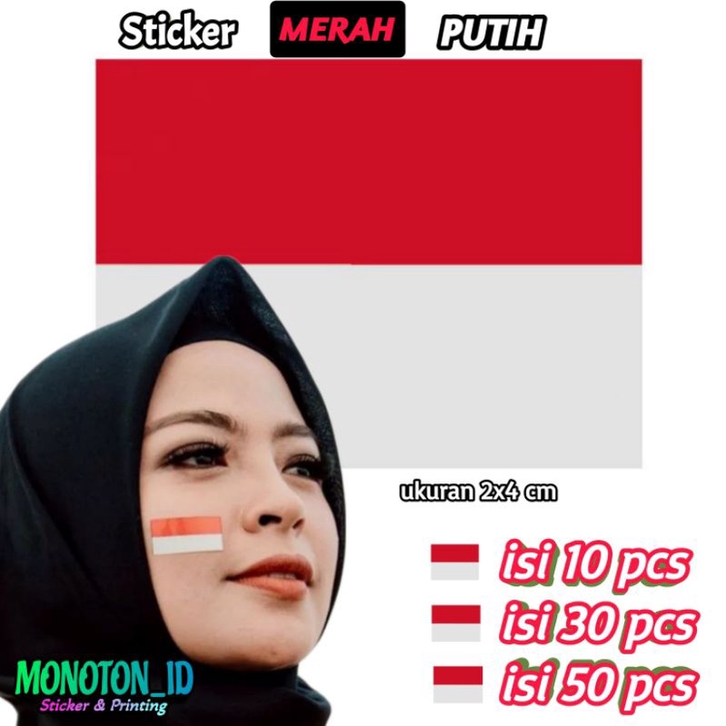 

Sticker Merah Putih Laminasi Anti Air