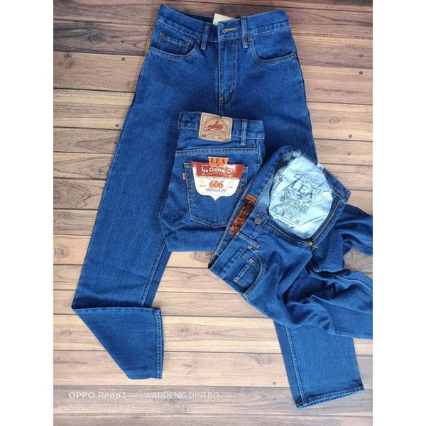 Celana Jeans Pria Standar Reguler/Celana jeans LEA 606 standar