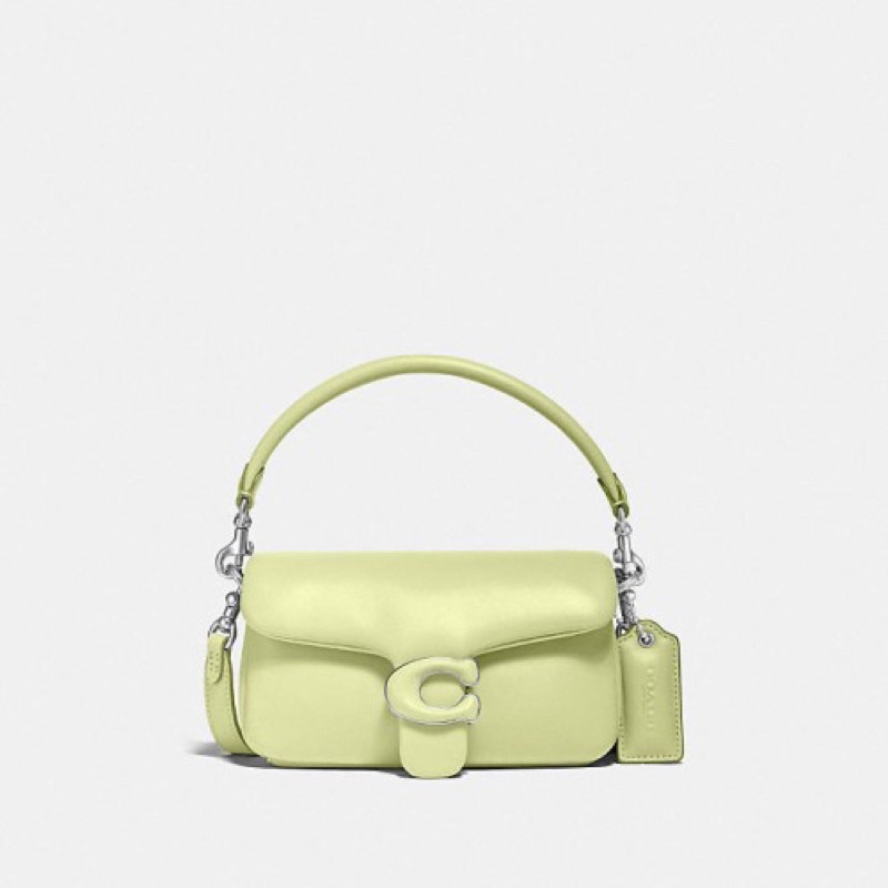Coach Mini Pillow Tabby 18 in lime green