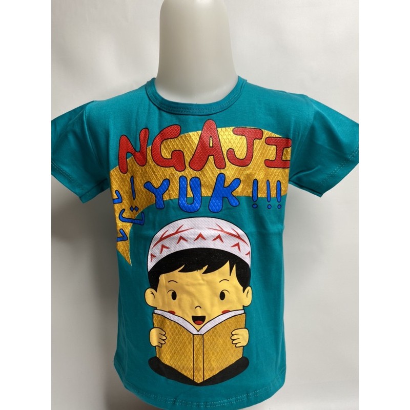 Kaos anak laki2-kaos ngaji yuk 1-9 tahun