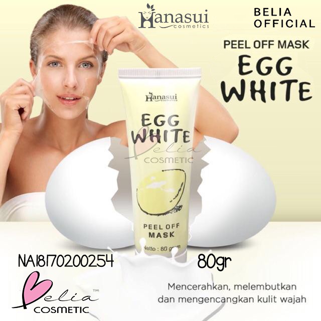 Masker telur  Hanasui / Hanasui (✔️BPOM) Egg White Peel Off Mask 80gr | masker putih telur wajah