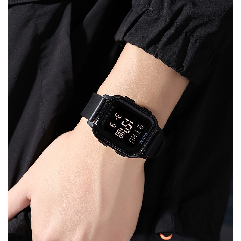 SKMEI 1858 Jam Tangan Pria Wanita Digital Chronograph Sport Watch Dual Time Anti Air Tali Rubber WATCHKITE WKOS