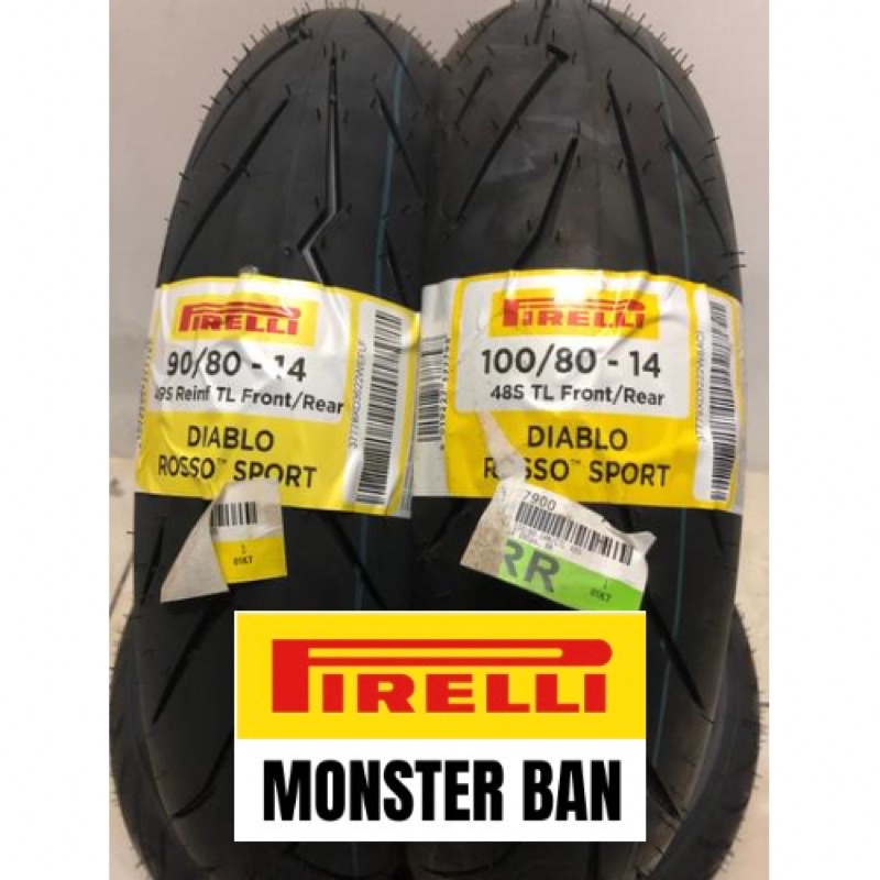 paket pirelli Diablo rosso sport ring 14 uk 90/80-14 & 100/80-14