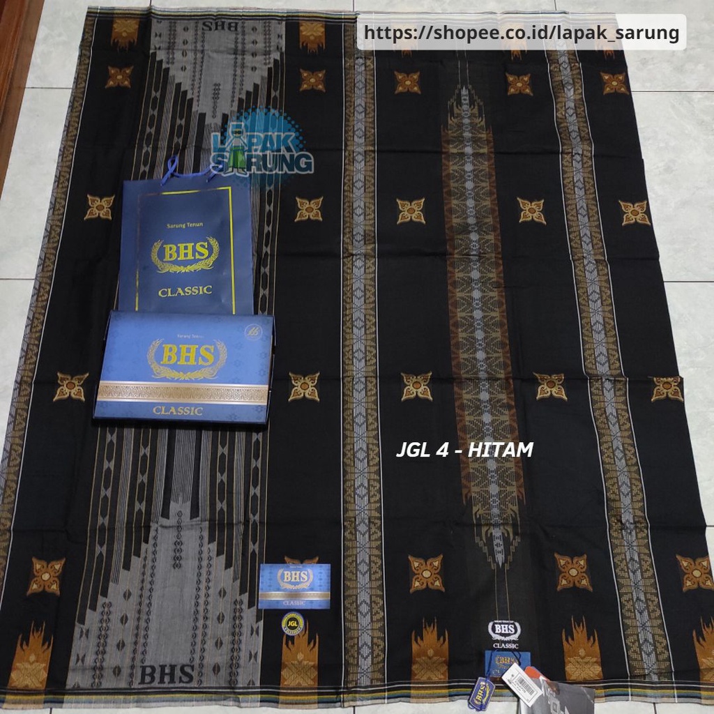 Sarung BHS Classic JGL JGM JGD JGE Jacquard Gunung Legendaris 04 Hitam Orange