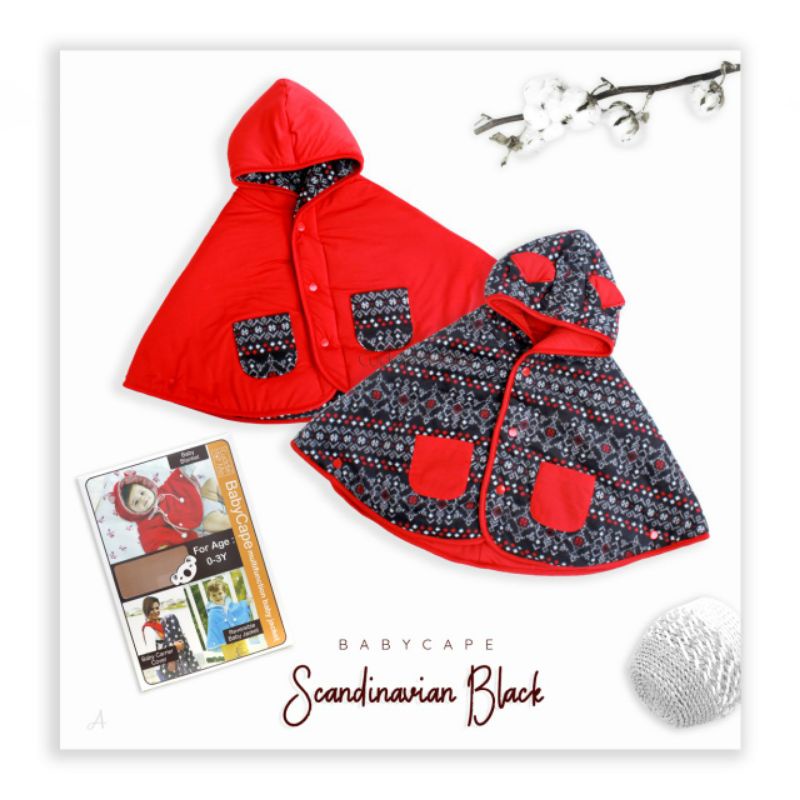 Jaket Anak CuddleMe BabyCape | Mantel Bayi Balita Cuddle Me Baby Cape | Grosir Cuddle Me BabyCape-Scandinavian Black