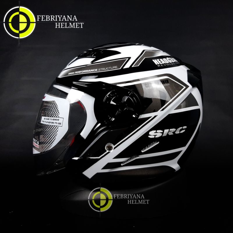 HELM NHK GLADIATOR TOURING WHITE GREY HALLFACE DOUBLE VISOR