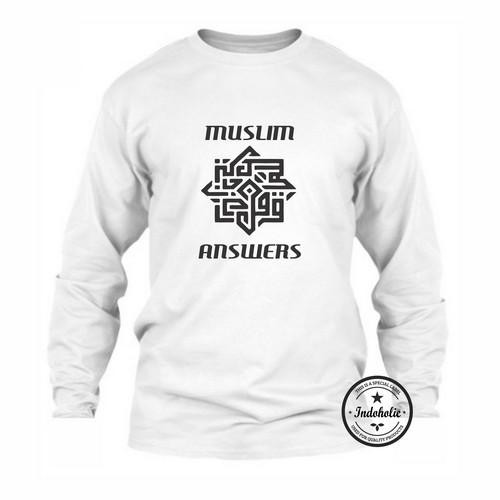 Indoholic Atasan Baju Kaos Distro Kaos Lengan Panjang Kaos Dakwah Kaos Muslim Pria Wanita Combed 100% Muslim Answer