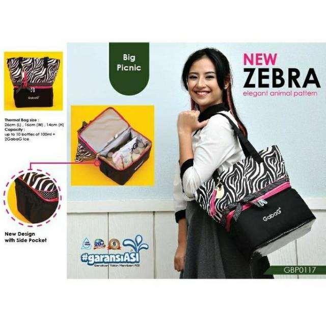 Tas Penyimpan Botol Asi Tas Asi Cooler Bag Gabag New Zebra