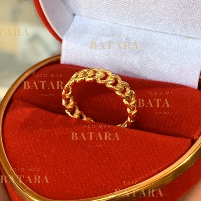 Cincin Rantai Chain Emas Tua Asli Kadar 99% / Emas Kadar 97% Custom Handmade