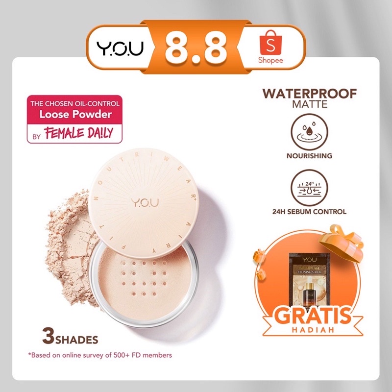 YOU NoutriWear+ Airy Fit Loose Powder / Loose Powder NoutriWear ( YOU MAKEUPS OFFICIAL STORE )