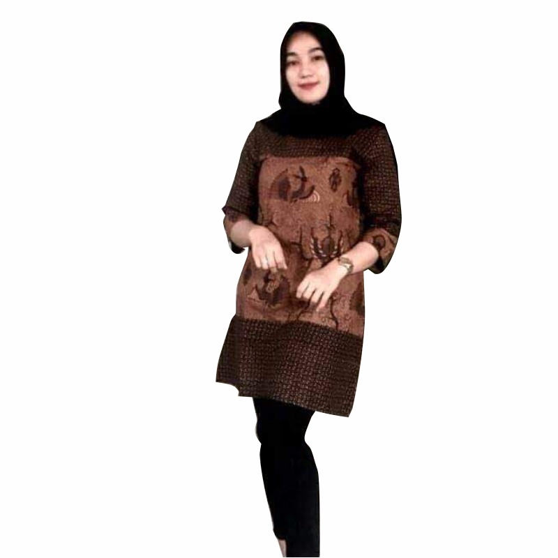 Tunik Batik Sogan || Dress Batik Wanita || Baju Batik modern