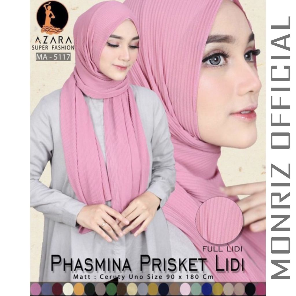 MONRIZ - PASHMINA PRISKET LIDI AZARA - JILBAB HIJAB PASMINA PLISKET LIDI AZARA ORIGINAL - AZARA PASM