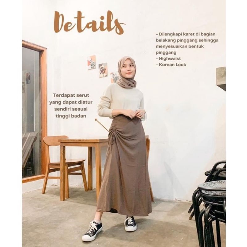 Rok Serut Crinklle/Rok Serut Casual Flowy/Model Terbaru Premium