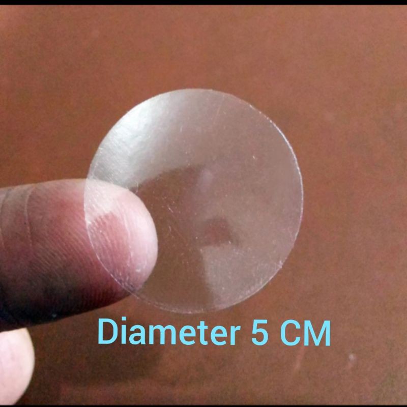 

50pcs stiker transparan vinyl diameter 5cm polos bundar bulat segel dus botol