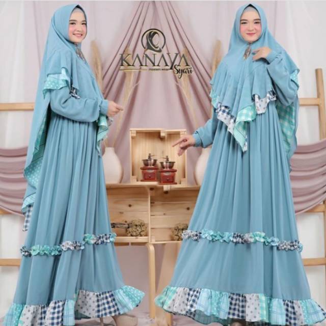 GAMIS SYARI SET ORIGINAL BY KANAYA (GAMIS + KHIMAR ) PREMIUM