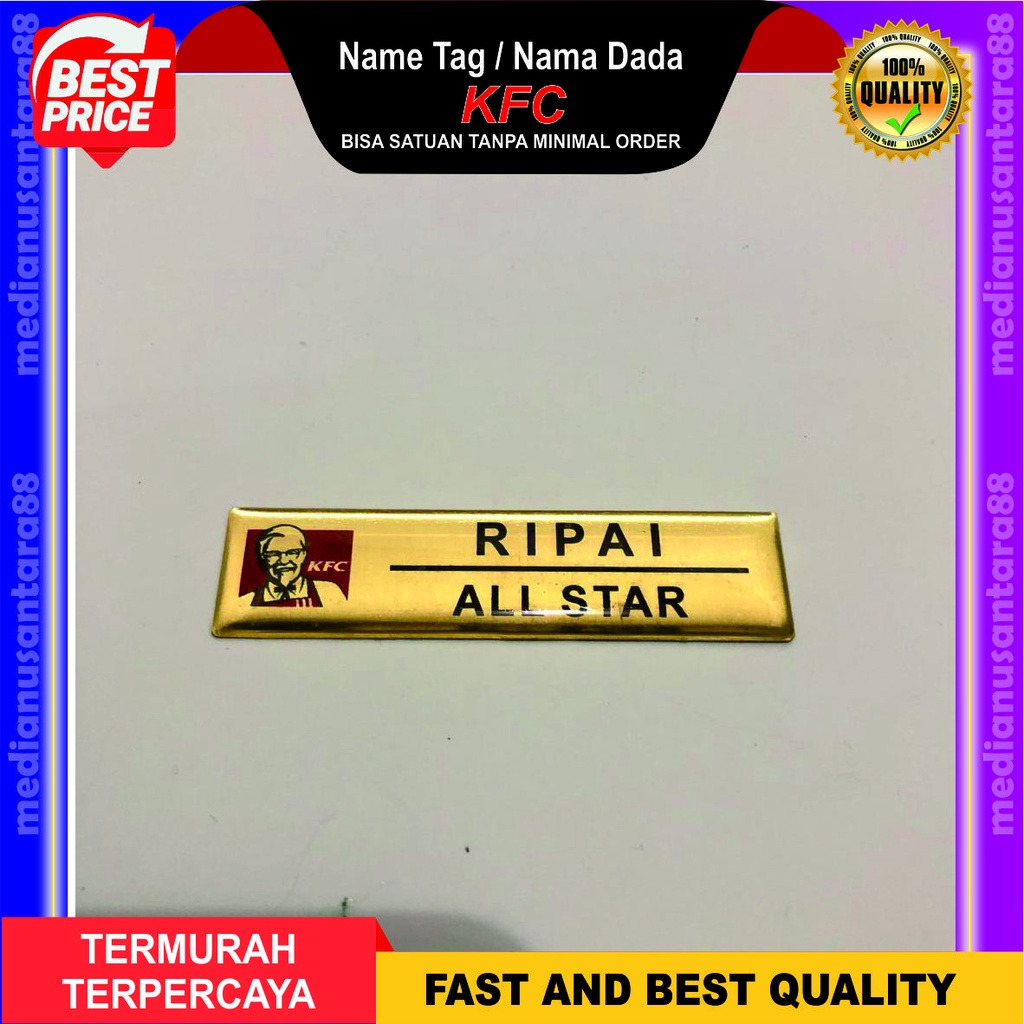 

Name Tag KFC Papan Nama Dada Satuan