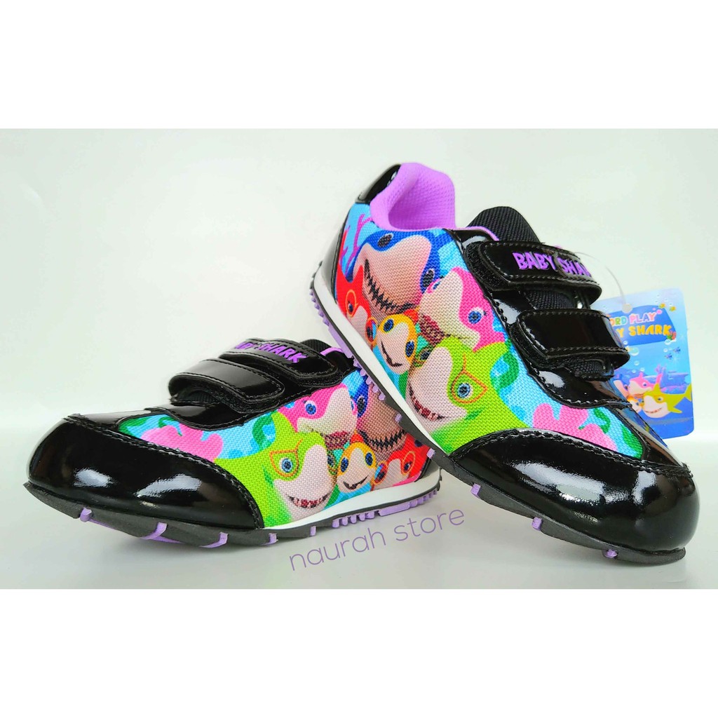 SEPATU BABY SHARK CUTE 100% ORIGINAL PEREKAT VELCRO BSC 001 PAUD TK SD DISKON PROMO MURAH OKE