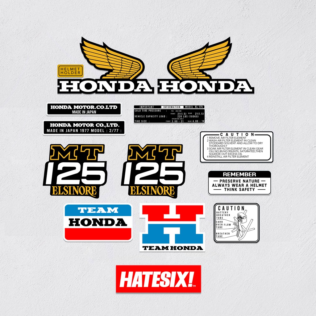 STIKER HONDA ELSINORE MT 250 dan MT 125 untuk Honda XL atau Honda CB