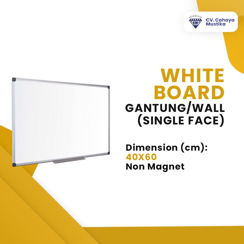 

Jual Papan Tulis Di Malang Whiteboard Gantung Non Magnet Uk 40x60cm