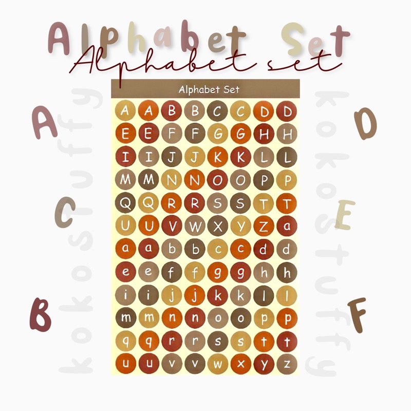 

Alphabet sticker set untuk dekorasi