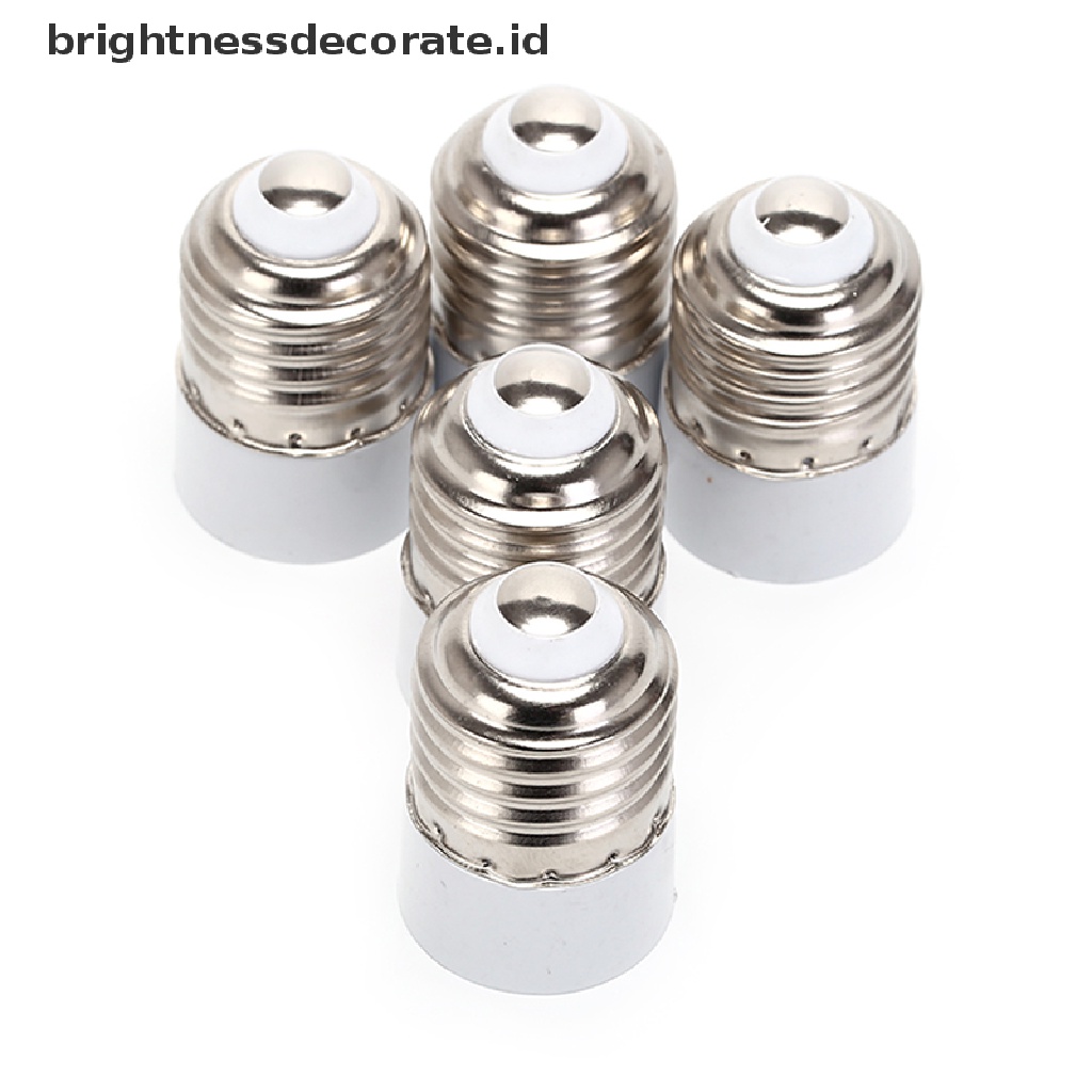 (Birth) 5pcs / Lot Adapter Konverter Socket Holder Lampu Bohlam E27 Ke E14