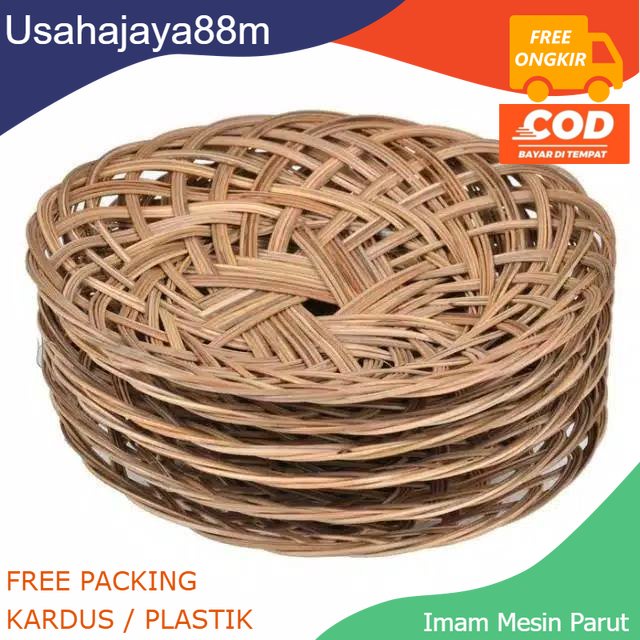 Piring Lidi Anyaman Alas Makanan Lidi Anyam Bambu Murah 20pcs
