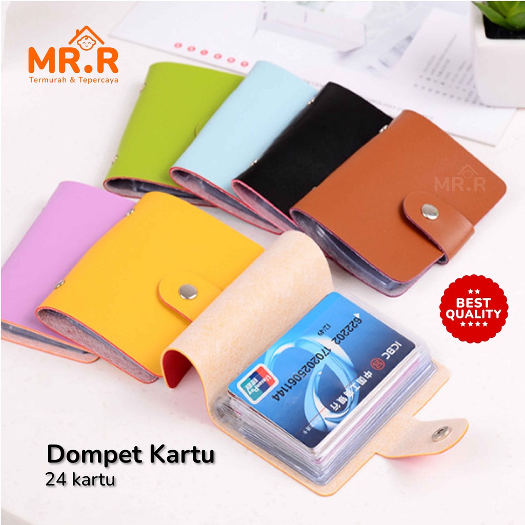 Dompet Kartu ATM Dompet Kartu Wanita Pria Dompet Kartu Kulit Import Isi 24 Card Holder Organizer