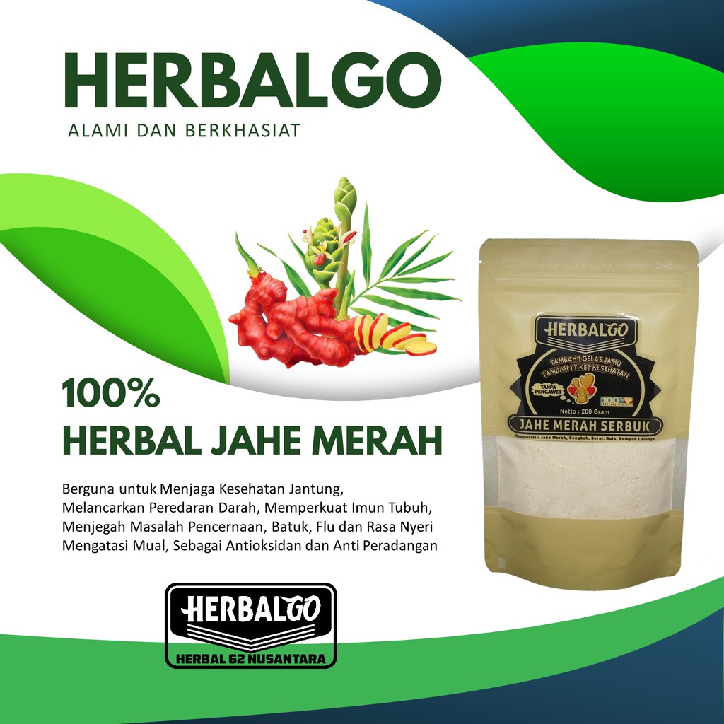 

Herbalgo Jahe Merah Sebuk Instan Low Gula 70 gram