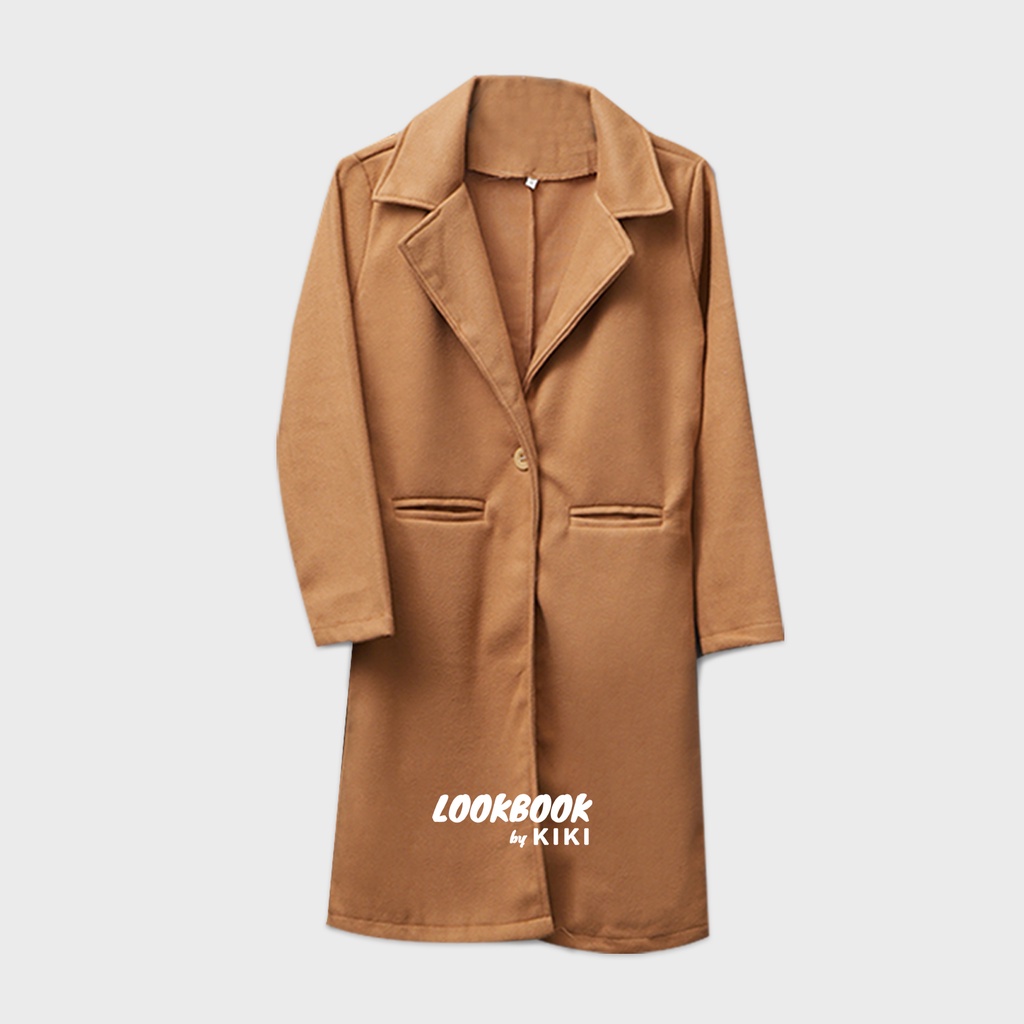 Kiki - Oversize Long Blazer - Fashion Trends 2022 / Jas Blezer / Black Hitam Brown Coklat Grey Abu /