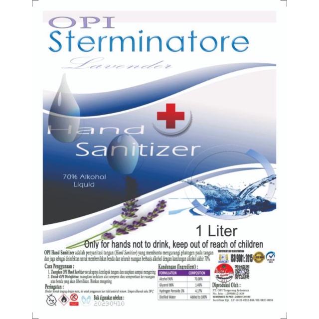 hand sanitizer cair 1 liter antiseptik aroma lavender izin kemenkes