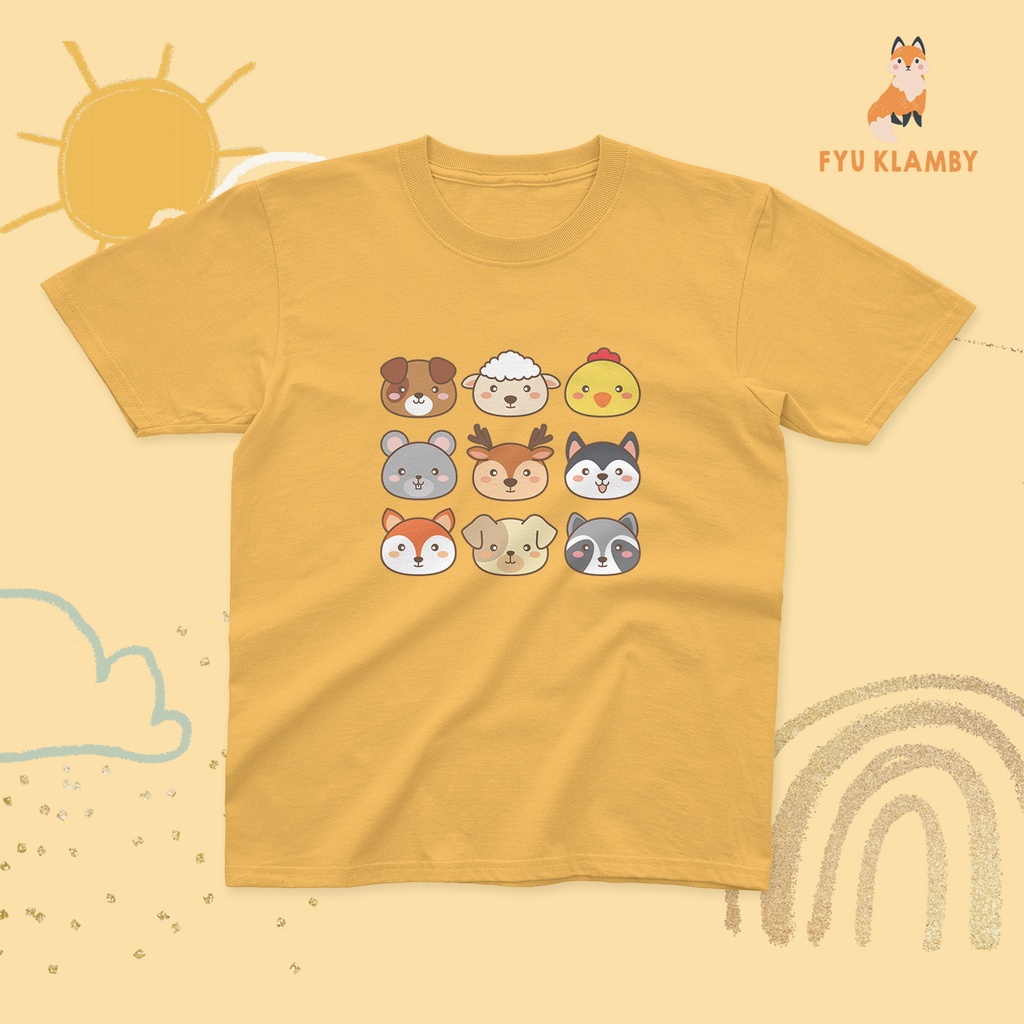 KAOS ANAK GAMBAR HEWAN ANIMAL LOVERS 100% KATUN 30S UNISEX