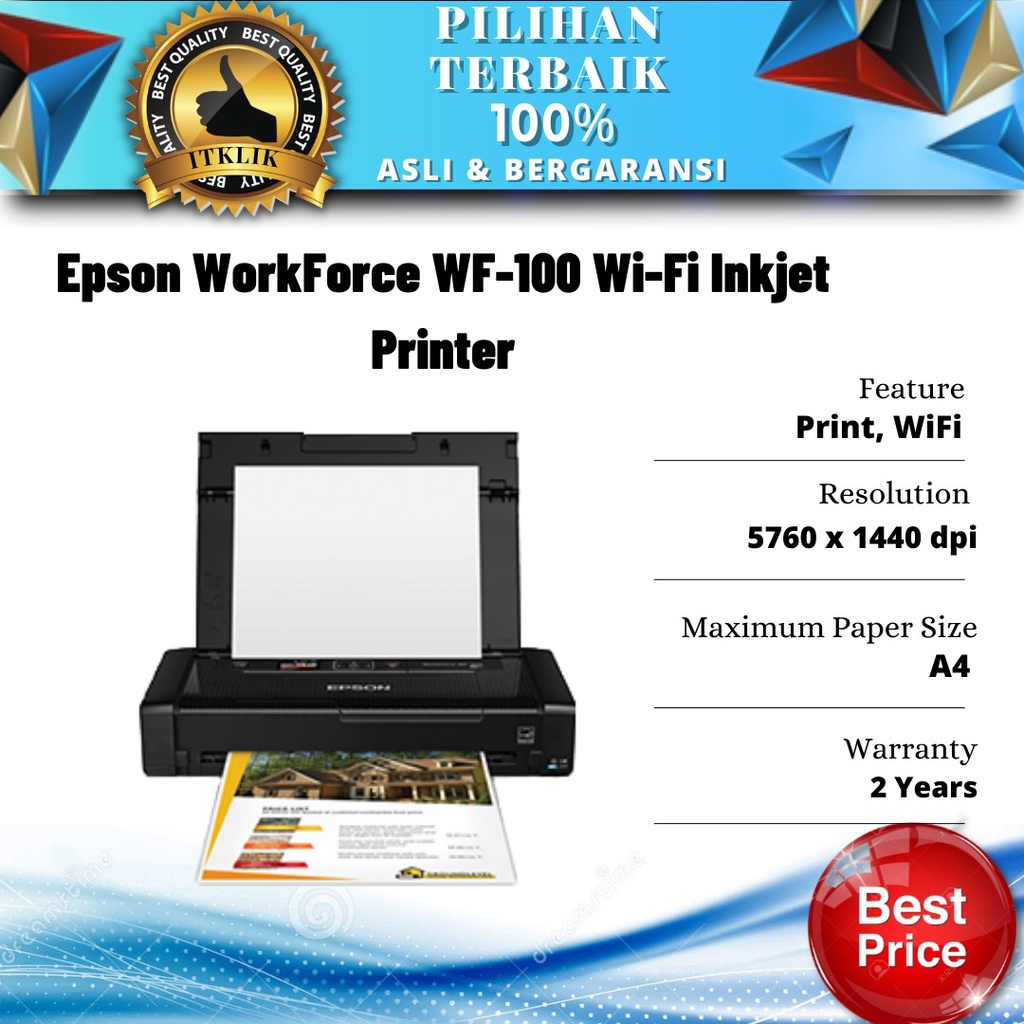 Epson Printer WF-100 Portable Garansi Resmi Epson