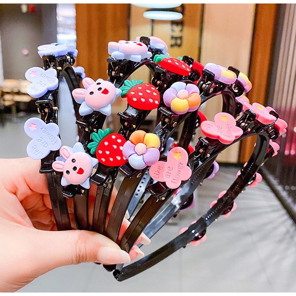 BAJ Bando Fashion Korea Bando Kepang Rambut Jepit Rambut 2in1 Aksesoris Wanita Anak Dewasa Karakter Cantik IR071